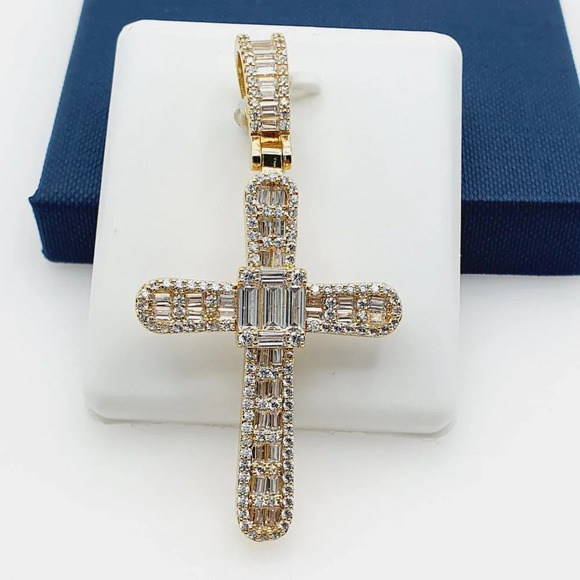 14K Gold Plated Cubic Zircon Pendant, EVBRS512 - Picture 1 of 9